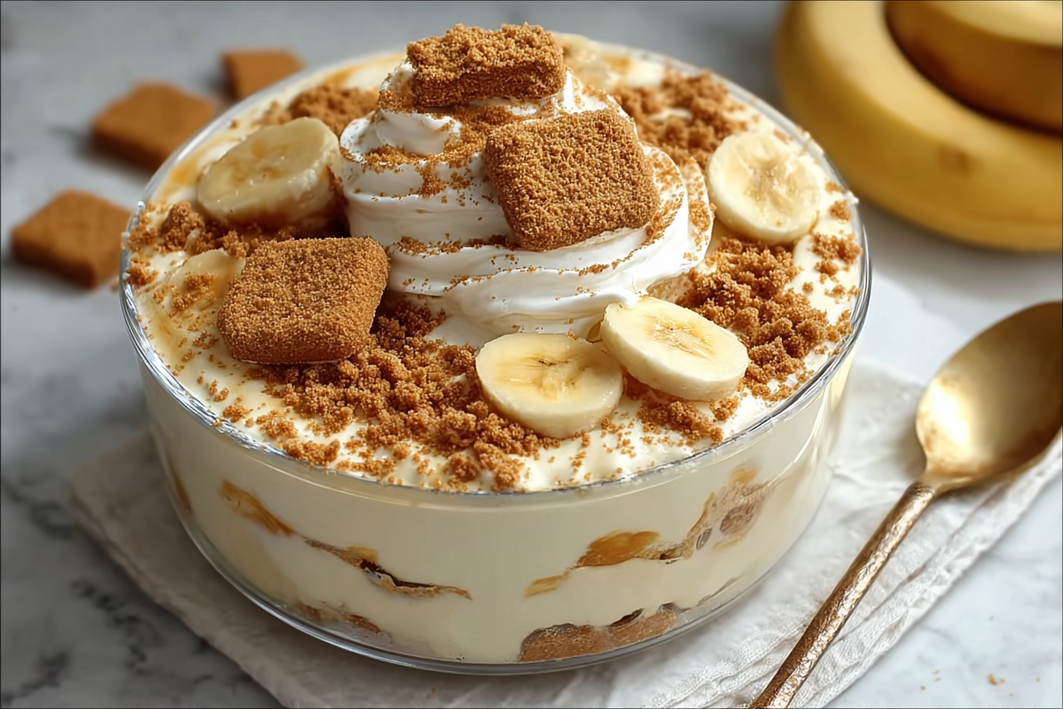 Banana Pudding with a Biscoff Crunch – Easy & Creamy