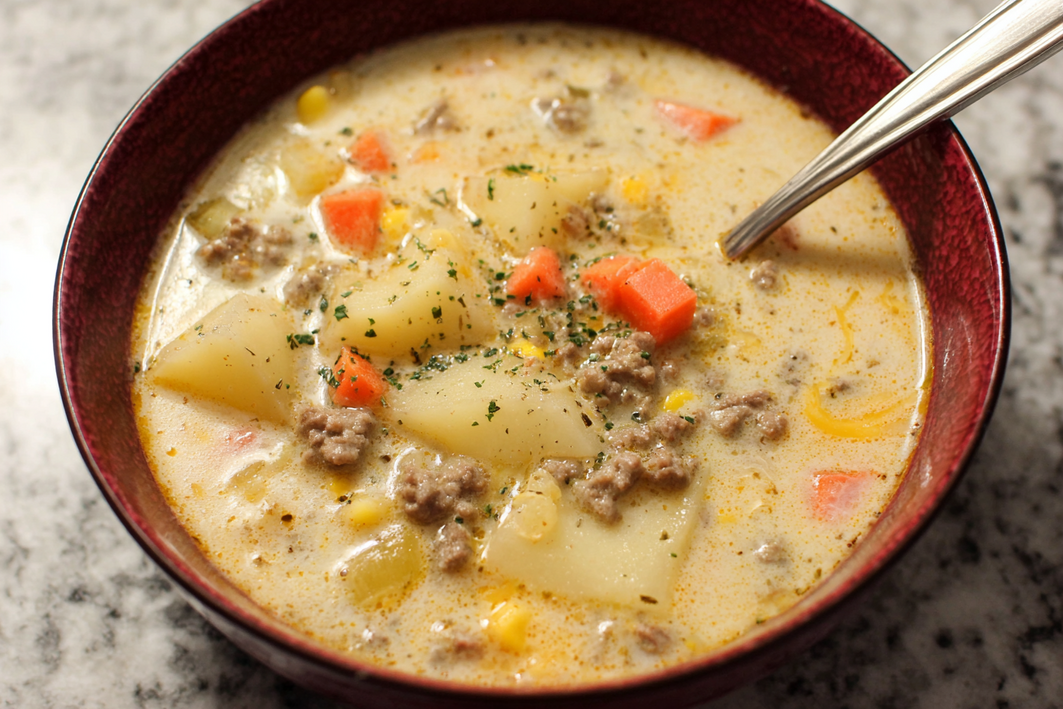 Creamy Hamburger Potato Soup – Easy Comfort Food
