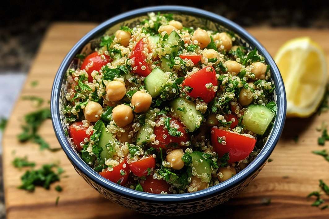 Easy Chickpea Quinoa Tabbouleh Packed with Fresh Flavor