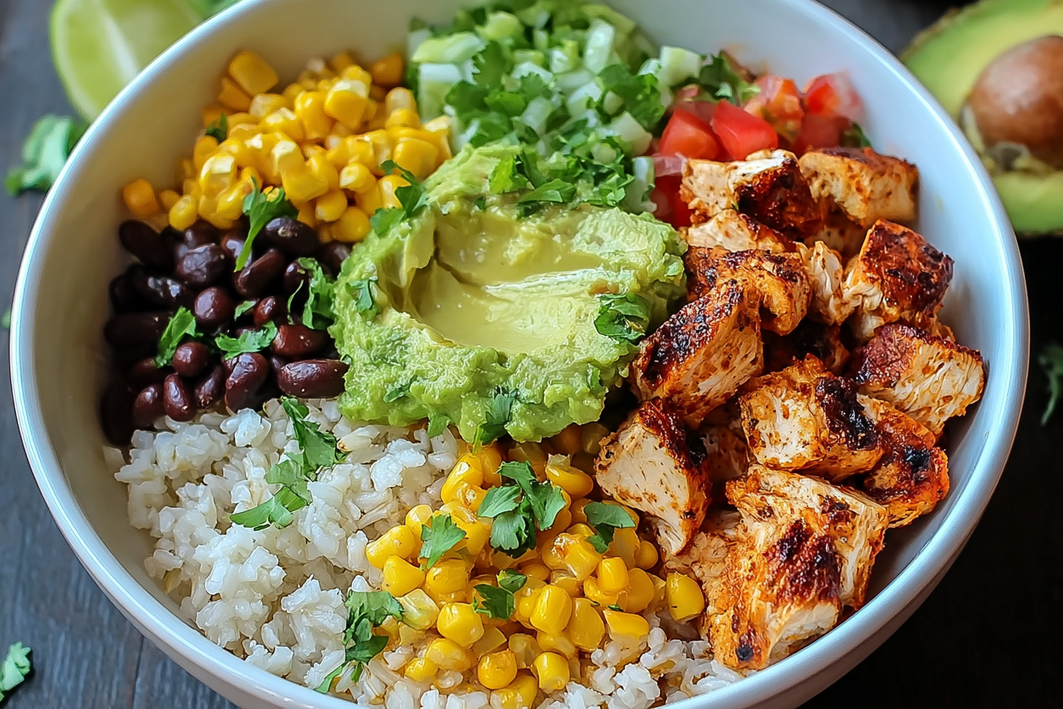 Easy Low-Calorie Chicken Burrito Bowl Packed with Bold Flavors