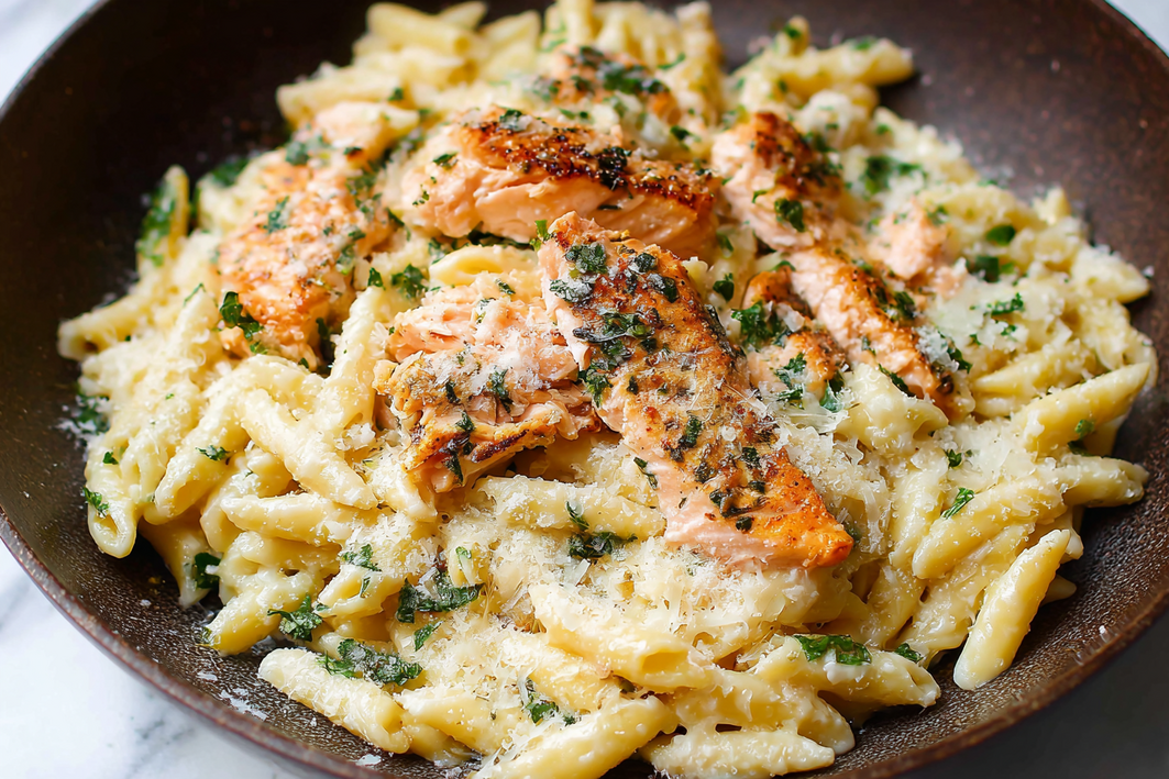 Garlic Butter Salmon Pasta – Easy & Creamy Dinner