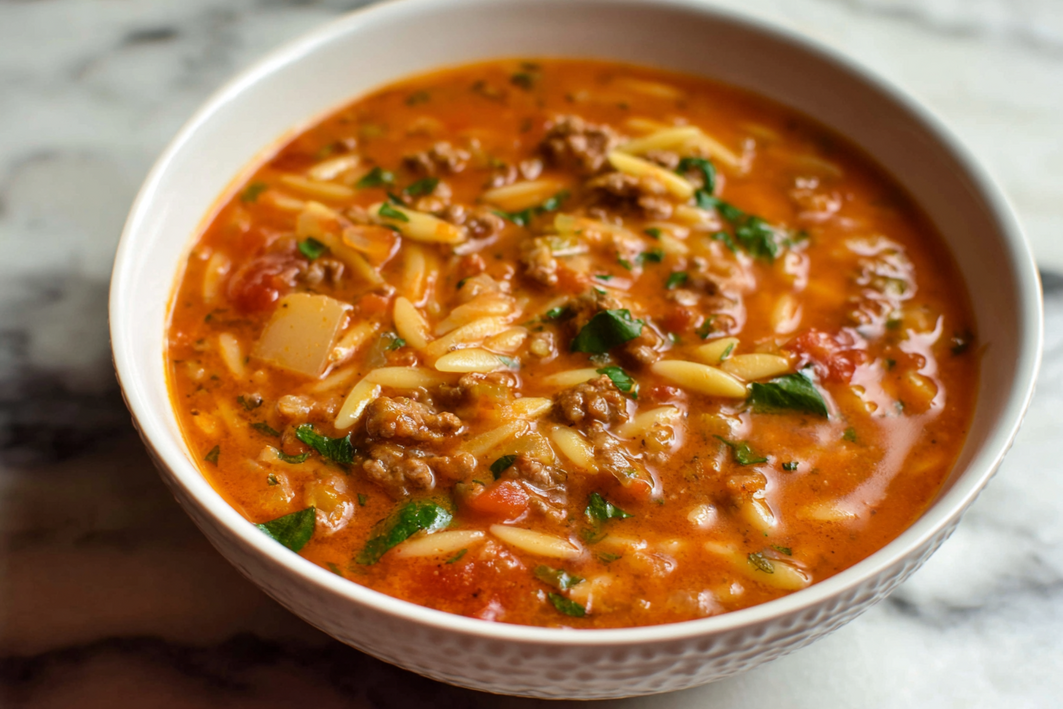 Hamburger Orzo Soup – Hearty & Easy Comfort Meal Hamburger Orzo Soup – Hearty & Easy Comfort Meal