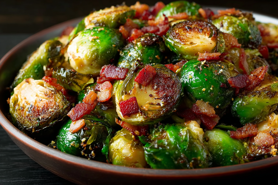 Maple Roasted Brussels Sprouts with Bacon – Easy Dinner Recipe