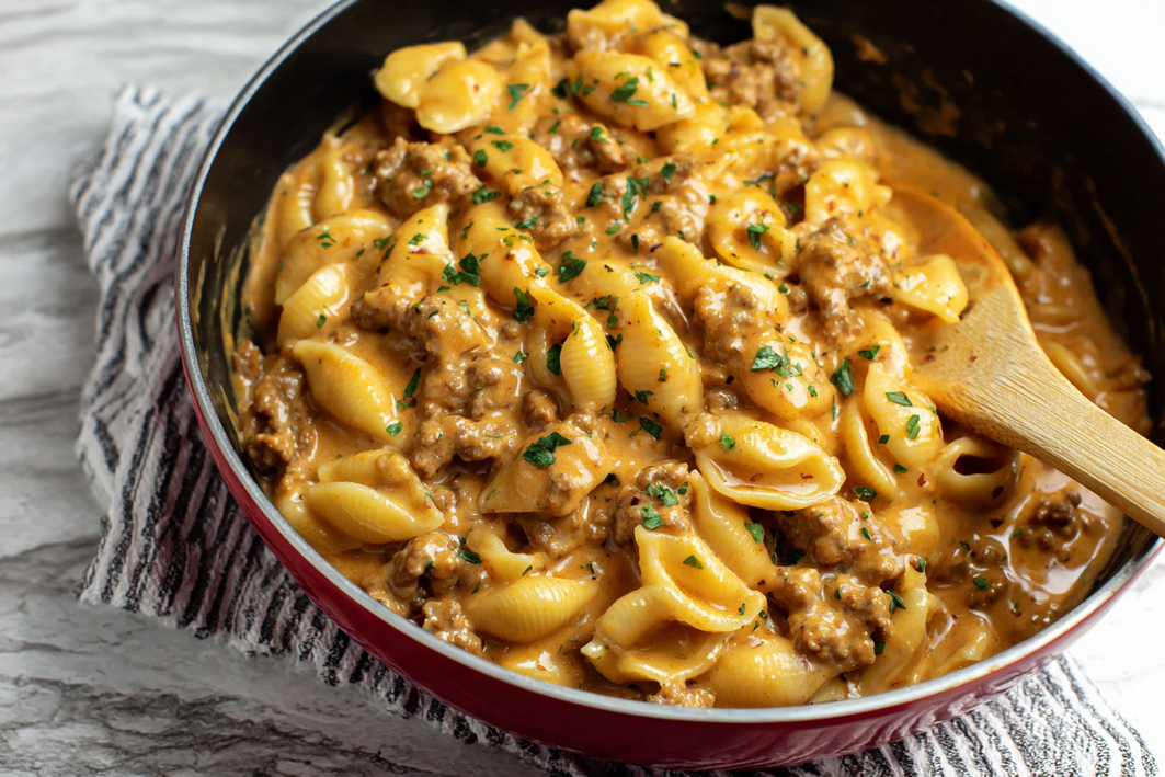 One Pot Cheesy Italian Sausage And Shells – Easy & Creamy