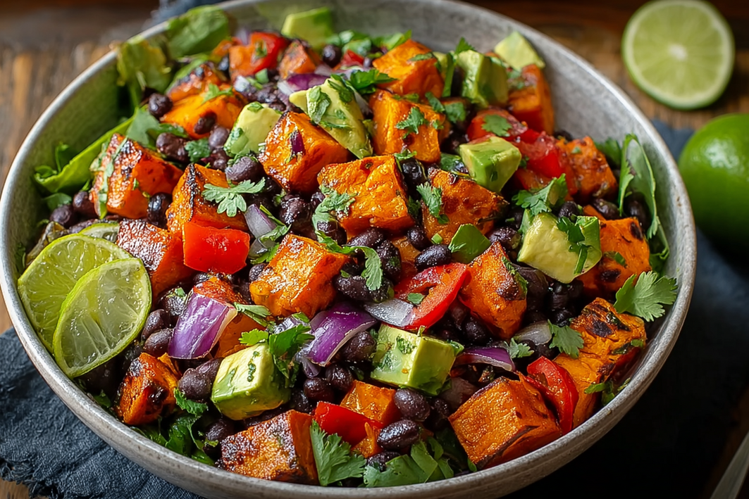 Roasted Sweet Potato Black Bean Salad – Easy & Flavorful Roasted Sweet Potato Black Bean Salad – Easy & Flavorful