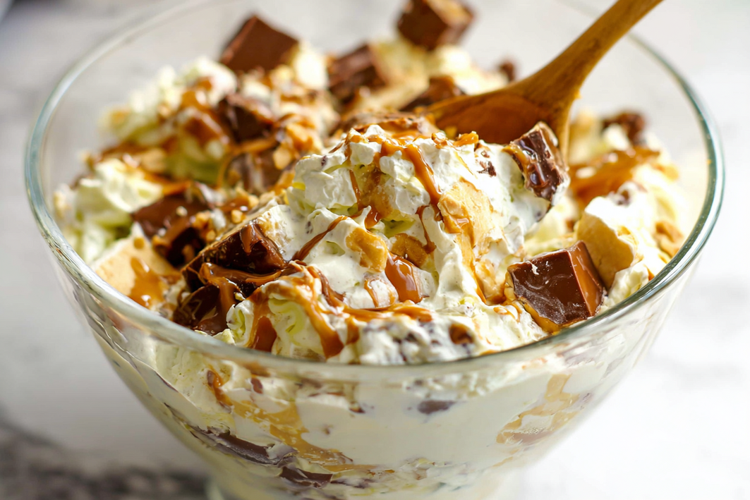 Snickers Salad (No Bake) – Easy & Creamy Dessert