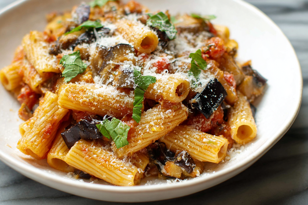 Spicy Eggplant Pasta (Pasta alla Norma) – Easy & Flavorful